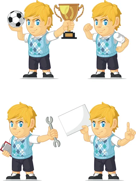 Blonde Rich Boy Customizable Mascot 18 — Stock Vector