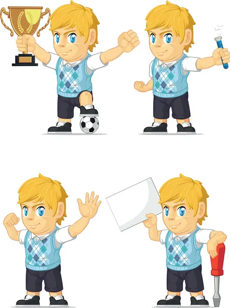 Blonde rijke jongen aanpasbare mascotte 19 — Stockvector