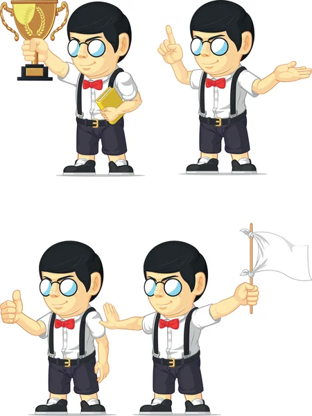 Nerd jongen aanpasbare mascotte 4 — Stockvector