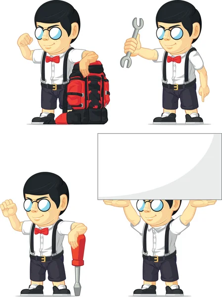Nerd Boy Mascota personalizable 6 — Archivo Imágenes Vectoriales