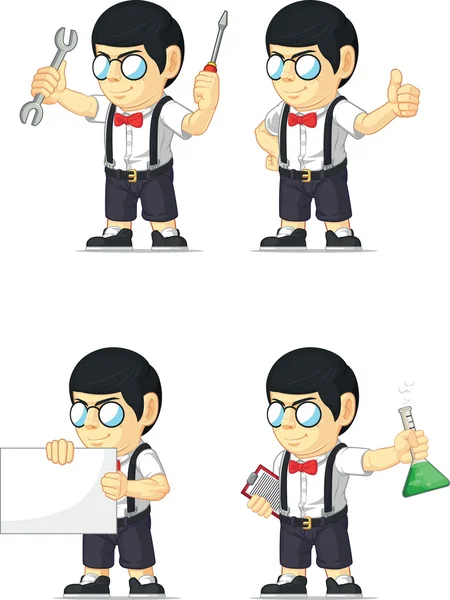 Nerd Boy Mascota personalizable 17 — Vector de stock