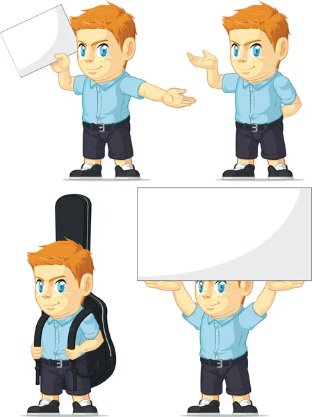 Red Head Boy Customizable Mascot 5 — Stock Vector