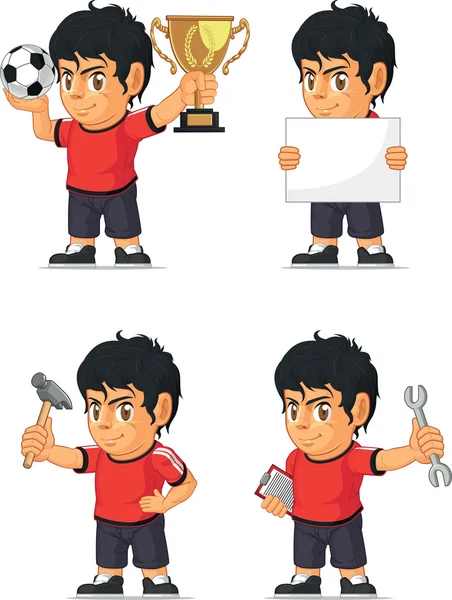 Mascotte personnalisable pour garçon de football — Image vectorielle