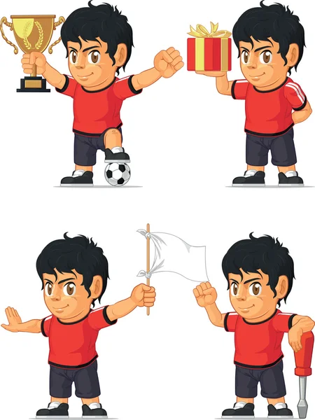 Soccer Boy Mascote Personalizável 3 — Vetor de Stock