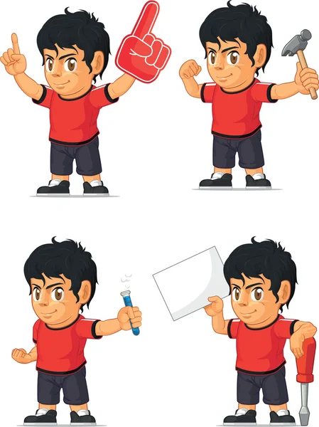 Soccer Boy Mascota personalizable 6 — Vector de stock