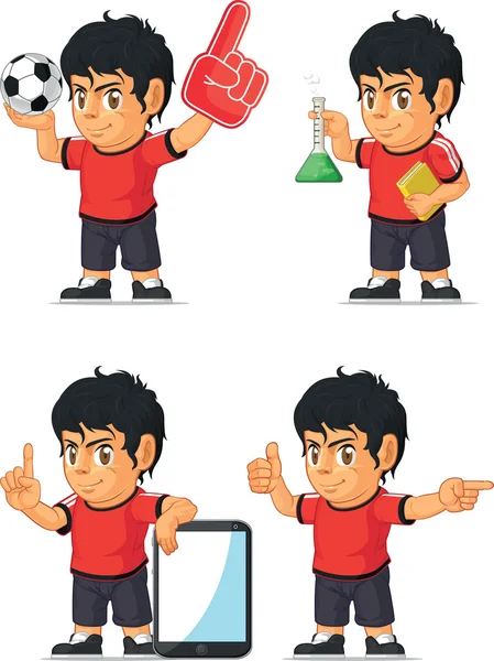 Soccer Boy Mascota personalizable 7 — Vector de stock