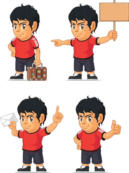 Soccer Boy Mascota personalizable 17 — Vector de stock