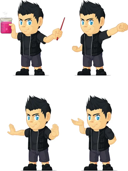 Spiky Rocker Boy Personalizable Mascota 12 — Vector de stock
