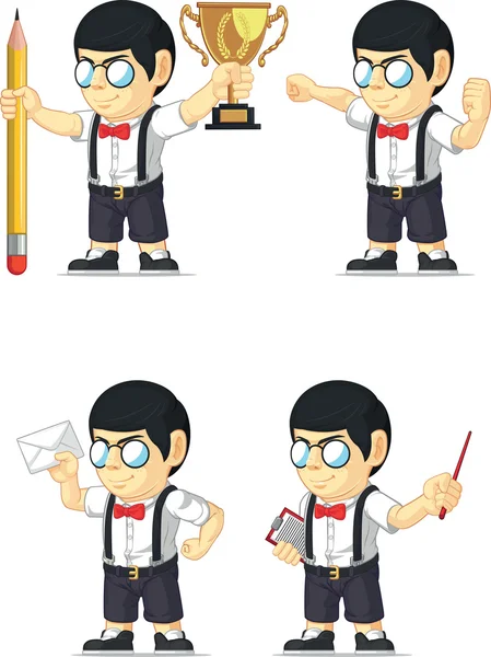 Nerd Boy Customizable Mascot 13 — Stock Vector