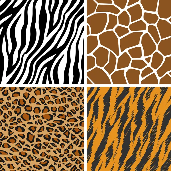 hayvan ayarla - zürafa, zebra seamless modeli leopar, tiger