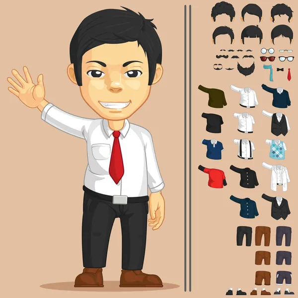 Office Worker Customizable Character — Stock Vector