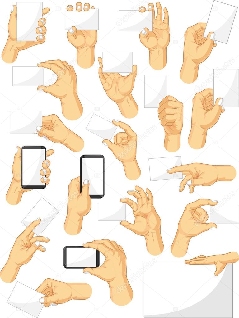 Hand Sign Collection - Holding Sign and Gadget Gestures