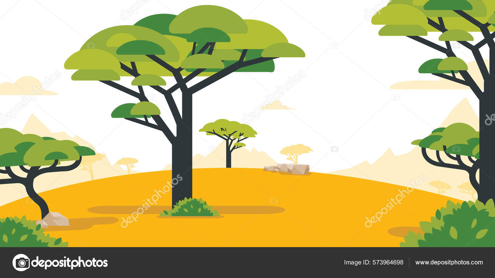 Background Africa Safari Cartoon Inland Savanna Stock Vector Image by  ©BluezAce #573964698