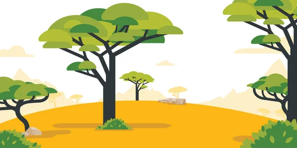 Fundo África Safari Desenhos Animados Savana Interior — Vetor de Stock