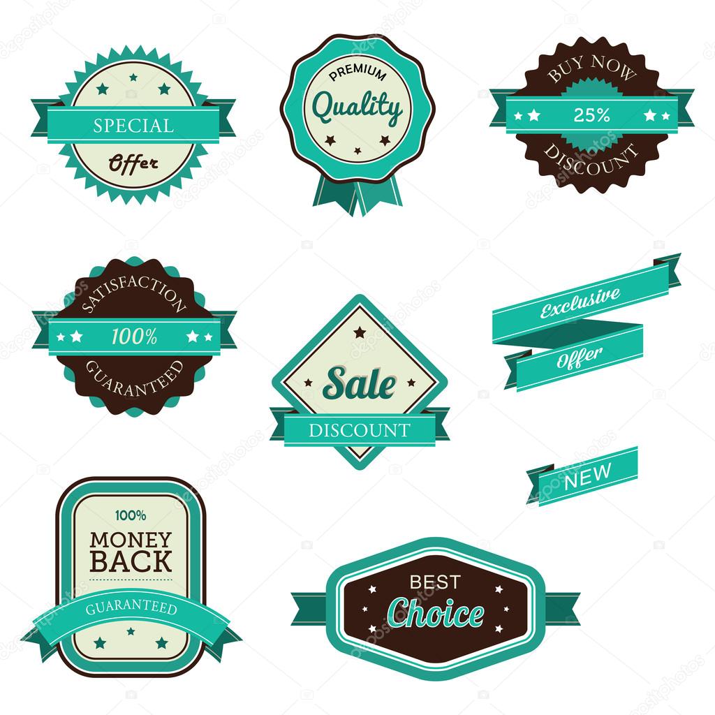 Vintage Sales Tags and Banners Vector