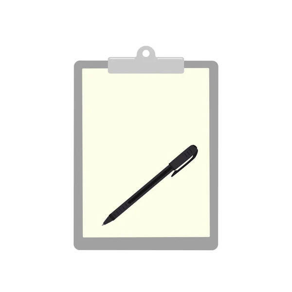 Γραφικό Σημειωματάριο Πένα Που Απομονώνεται Λευκό Φόντο Κινούμενο Επίπεδο Στυλ — Διανυσματικό Αρχείο