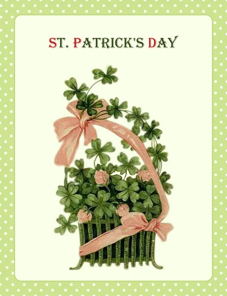 Patrick Day Vintage Postcard Cartoon Style Illustration — Stock Photo, Image