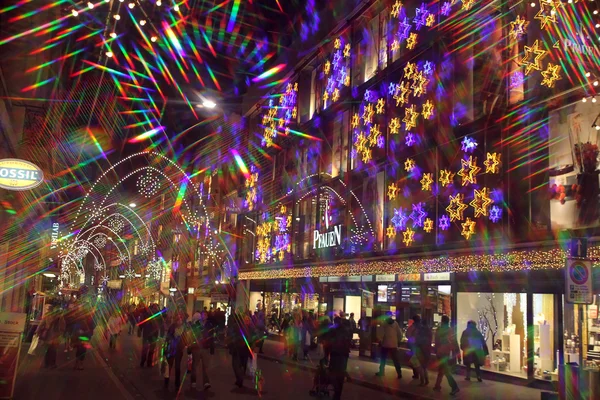 Basel straat verlichting — Stockfoto