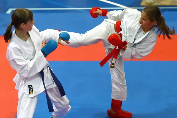 Karate savaşçıları eylem — Stok fotoğraf