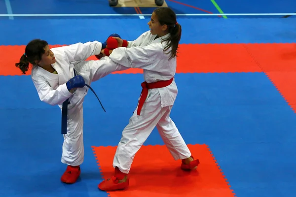 Combatientes de karate en acción —  Fotos de Stock