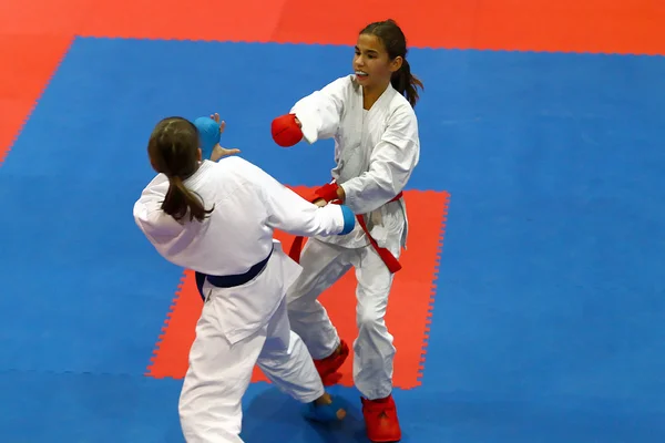 Karatesjagere i aksjon – stockfoto