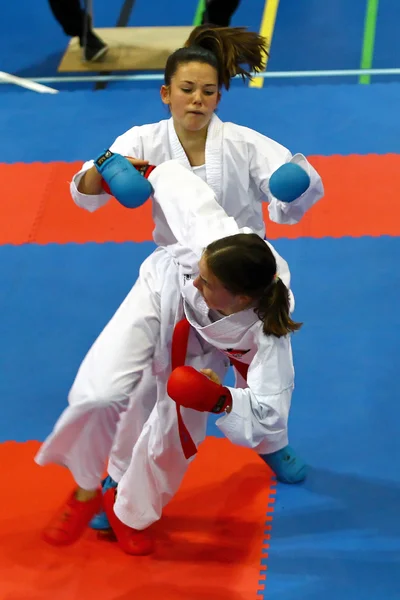 Karate strijders in actie — Stockfoto