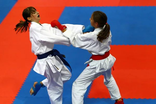 Bojovníci karate v akci — Stock fotografie
