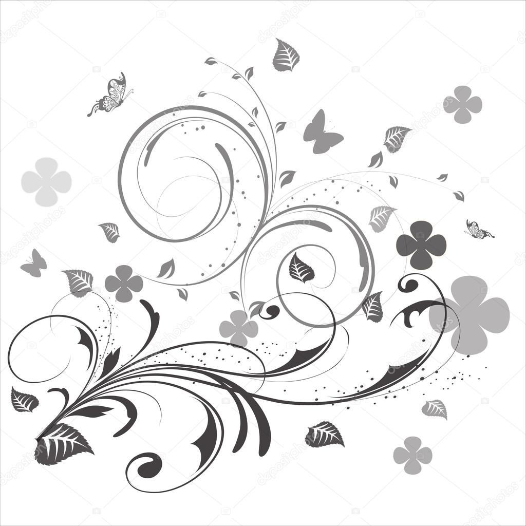Vector  illustration Black and white background
