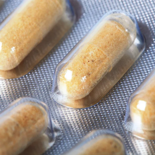Tabletta buborékfóliában gél kapszula — Stock Fotó