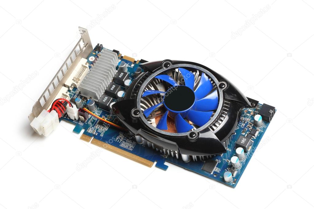 computer graphics card on a white background