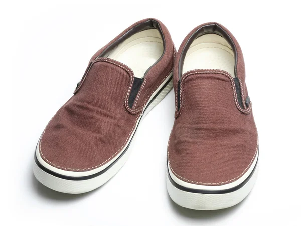 Brązowy buty dorywczo slip-on — Zdjęcie stockowe