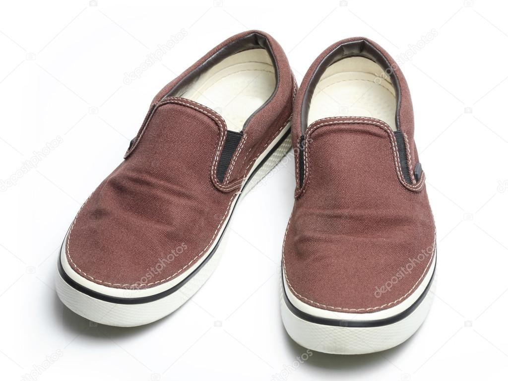 brown slip-on casual shoes