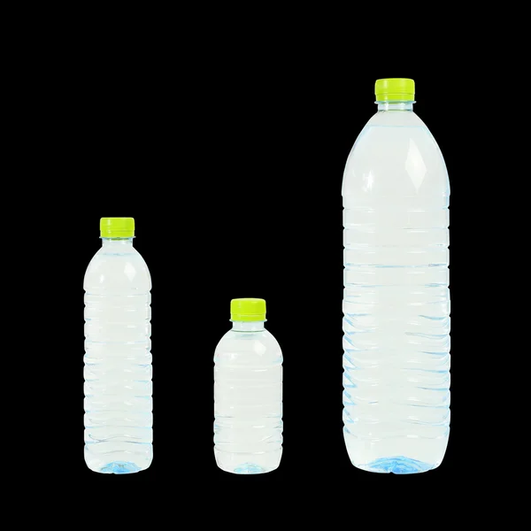Plastic bottle isolated black — Stock Photo, Image