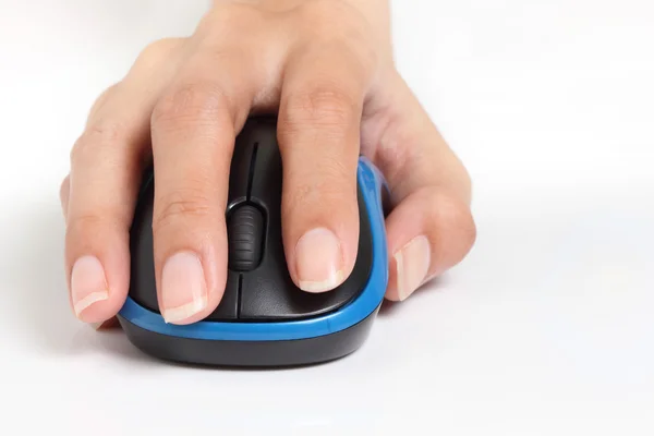 Hand click mouse close up. — Stock Photo, Image