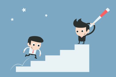 man beating recruit over success graph