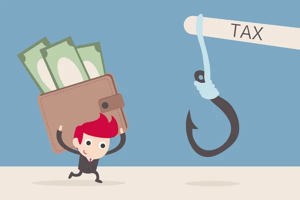 ビジネスマンと税金、概念 — ストックベクタ