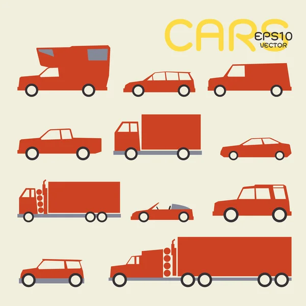 Samochody osobowe i ciężarowe — Wektor stockowy