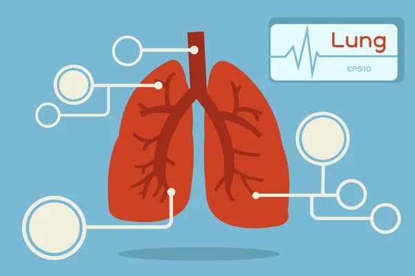 Infografica polmonare — Vettoriale Stock