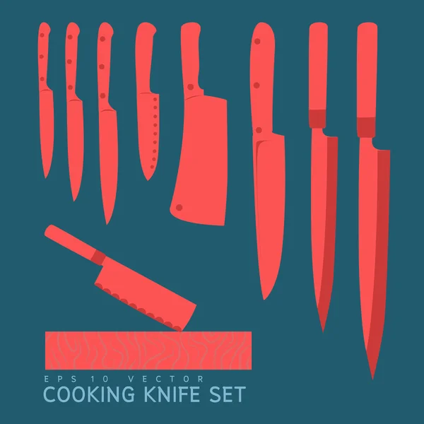 Juego de cuchillos de cocina, vector — Vector de stock
