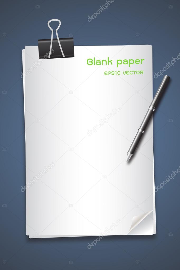 Paper and pen, vector