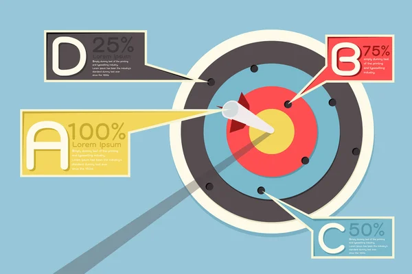 Infográficos de seta e alvo — Vetor de Stock