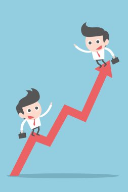grafik üzerinde iş adamları