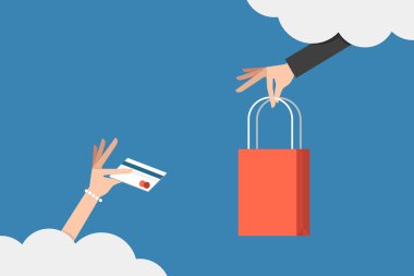 Shopping on cloud clipart
