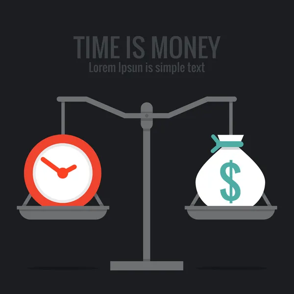 時間とはお金の概念 — ストックベクタ