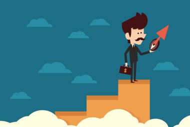 grafik üzerinde işadamı