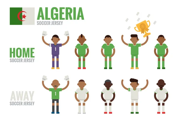 Algeria soccer icons — Stock Vector