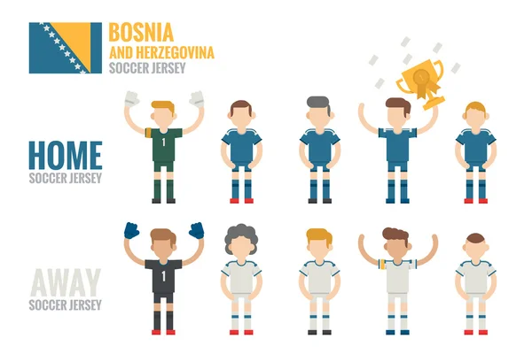 Bosnia y Herzegovina iconos del fútbol — Archivo Imágenes Vectoriales