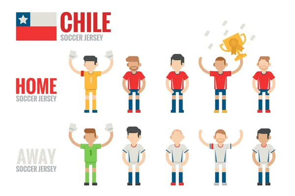 Ícones de futebol Chile — Vetor de Stock