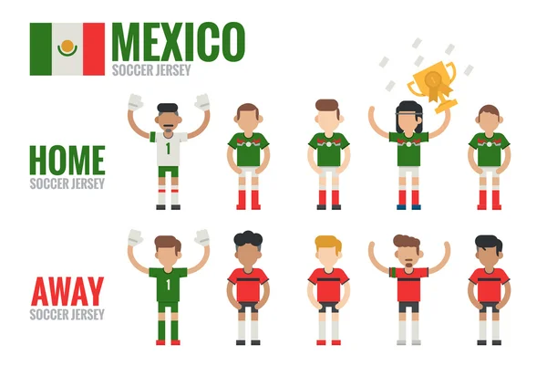 Mexico voetbalteam — Stockvector