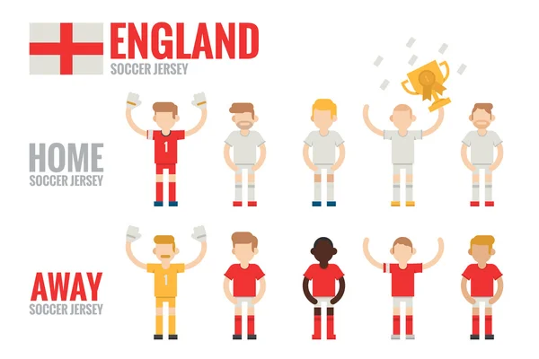 Team van de voetbal van Engeland — Stockvector